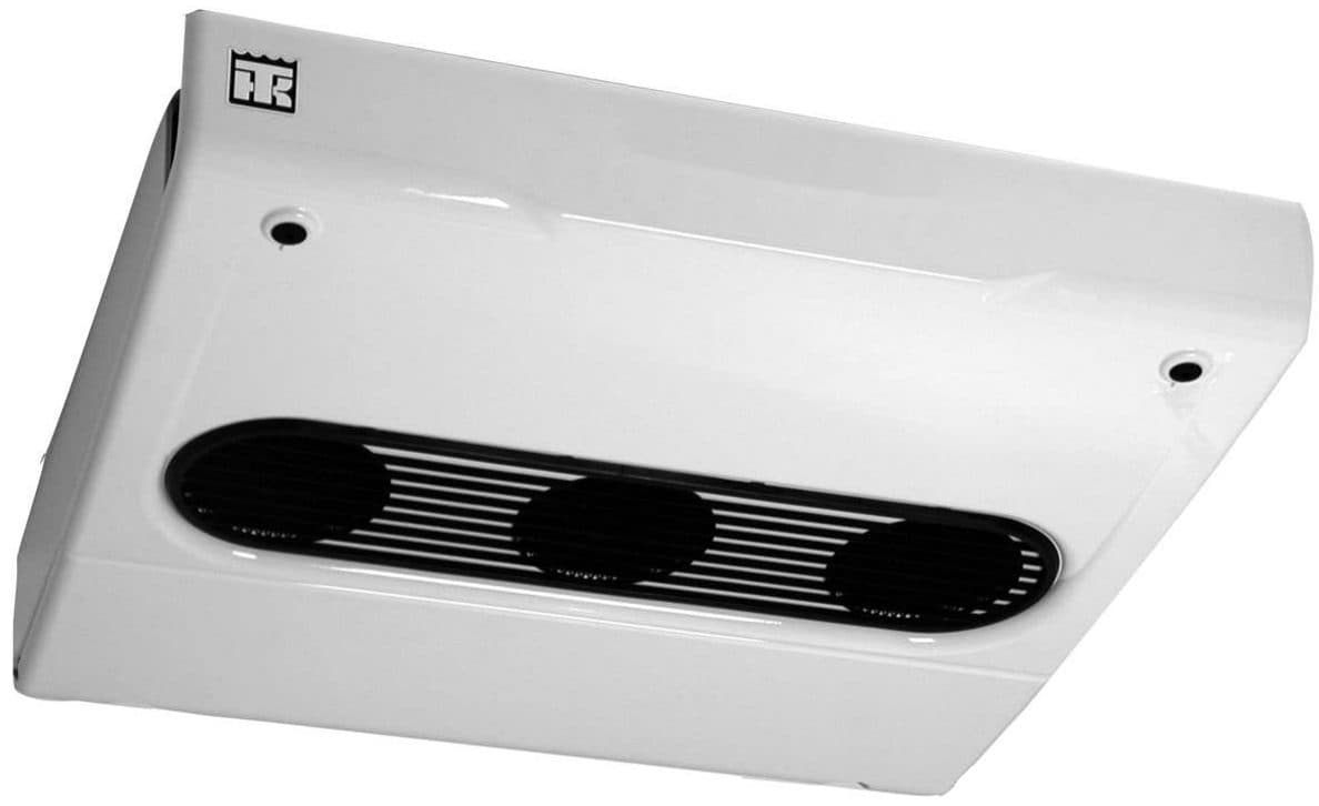 A Thermo King ceiling-mount remote evaporator with three fans