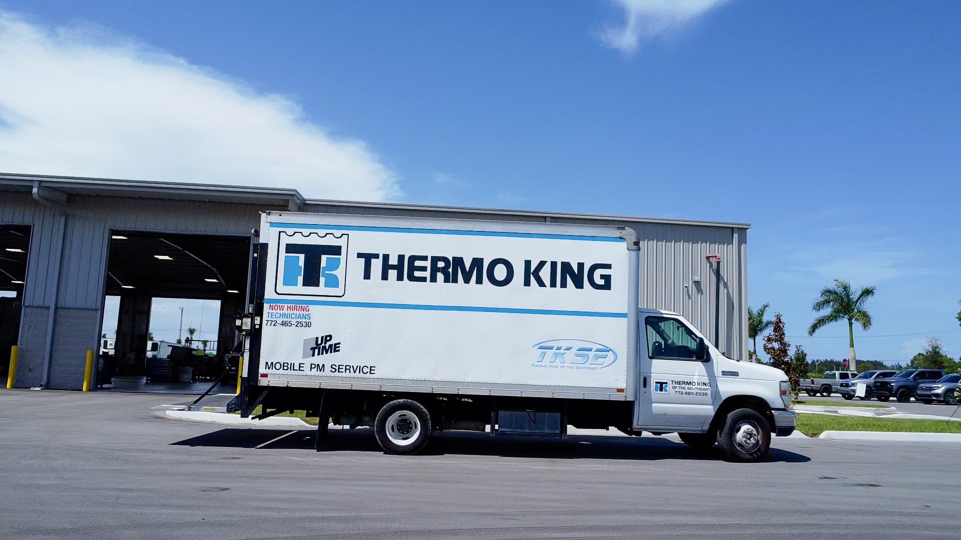 TKSE's Thermo King mobile PM service truck outside the Fort Pierce shop